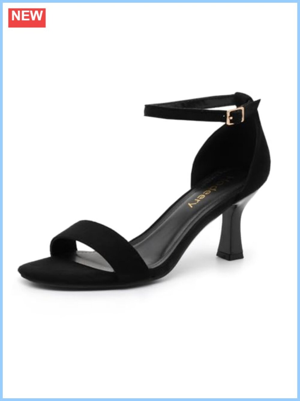 Kitten Heels Open Toe Ankle Strap Sandals 2.7 Inch Heeled Sandals